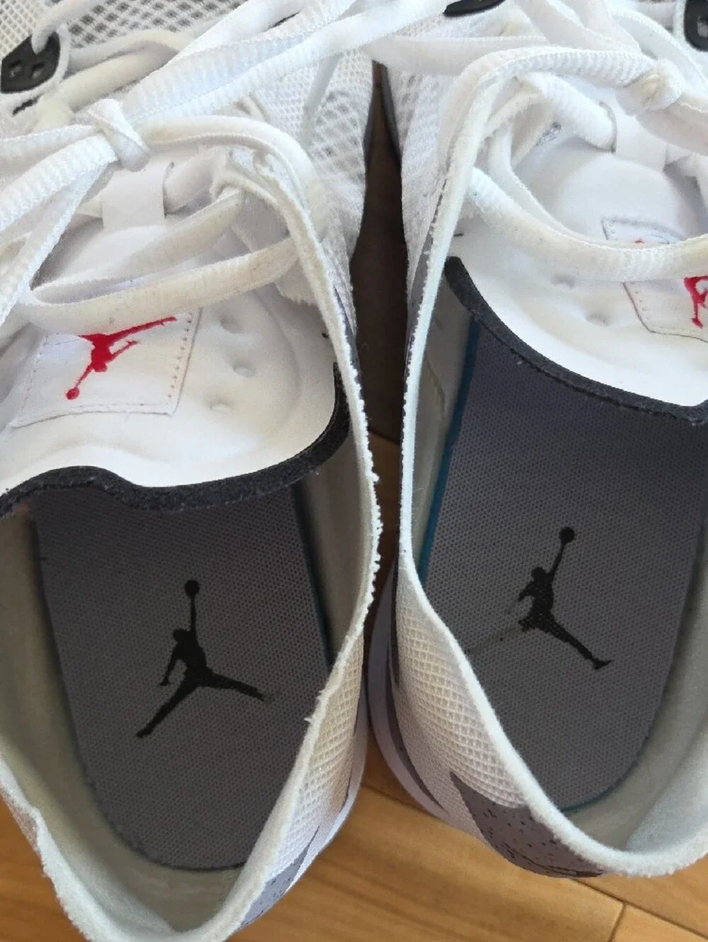 Jordan Men's White and Gray Athletic Sneakers